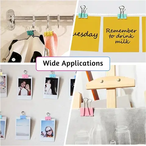 50 पीस मेटल बाइंडर क्लिप रंगीन फ़ाइल पेपर क्लिप मिनी 15 मिमी किताबों, स्टेशनरी क्लिप स्कूल ऑफिस सप्लाई के लिए उपयोग किया जाता है 6 best sales पेपर क्लिप्स - №1