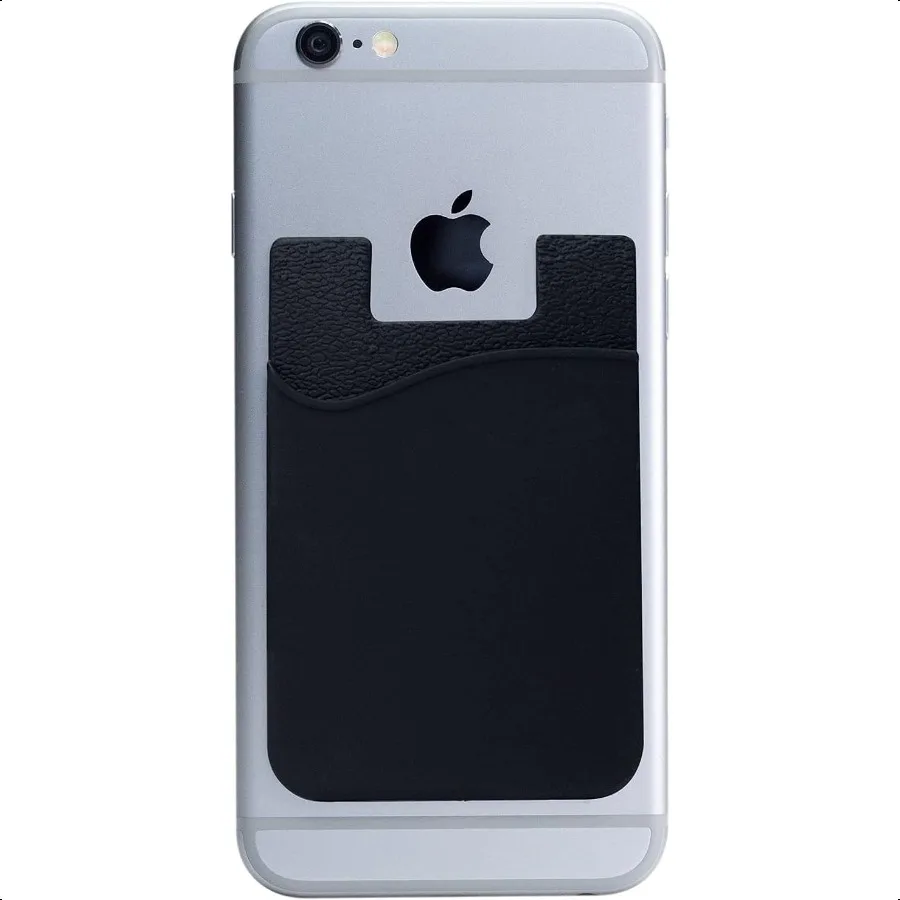 Adhesive Cell Phone Wallet for Back of Phone Case. Silicone Stick On Sleeve for iPhone Android Flat Surfaces Great for Credit C - Image 6