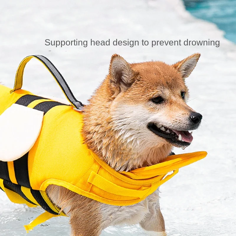 Summer Animal Shaped Bee Dog Life Jacket, Medium-sized Small Dog Universal Dog Swimsuit, Pet Buoyancy Jacket