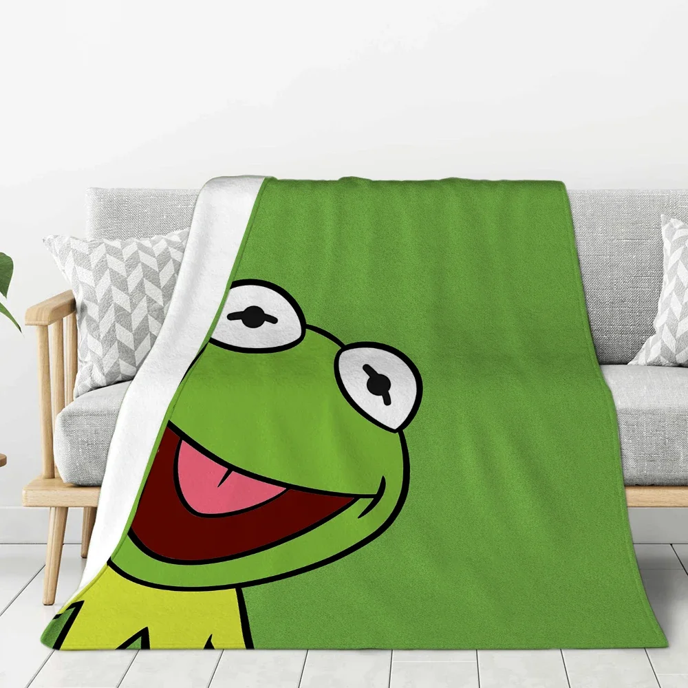 Blanket Kermit The Frog Printing Anti-pilling Flannel Blanket Funny Gift Picnic Travel Home Bed Sofa Bed Sofa Chair Blanket