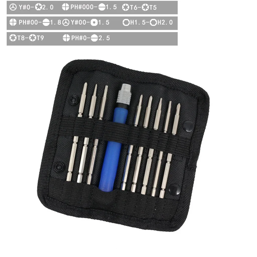 High Precision PC Phone Hex Bits Set High Precision Silver In Screwdriver Set Storage Bag Laptop DIY Enthusiast