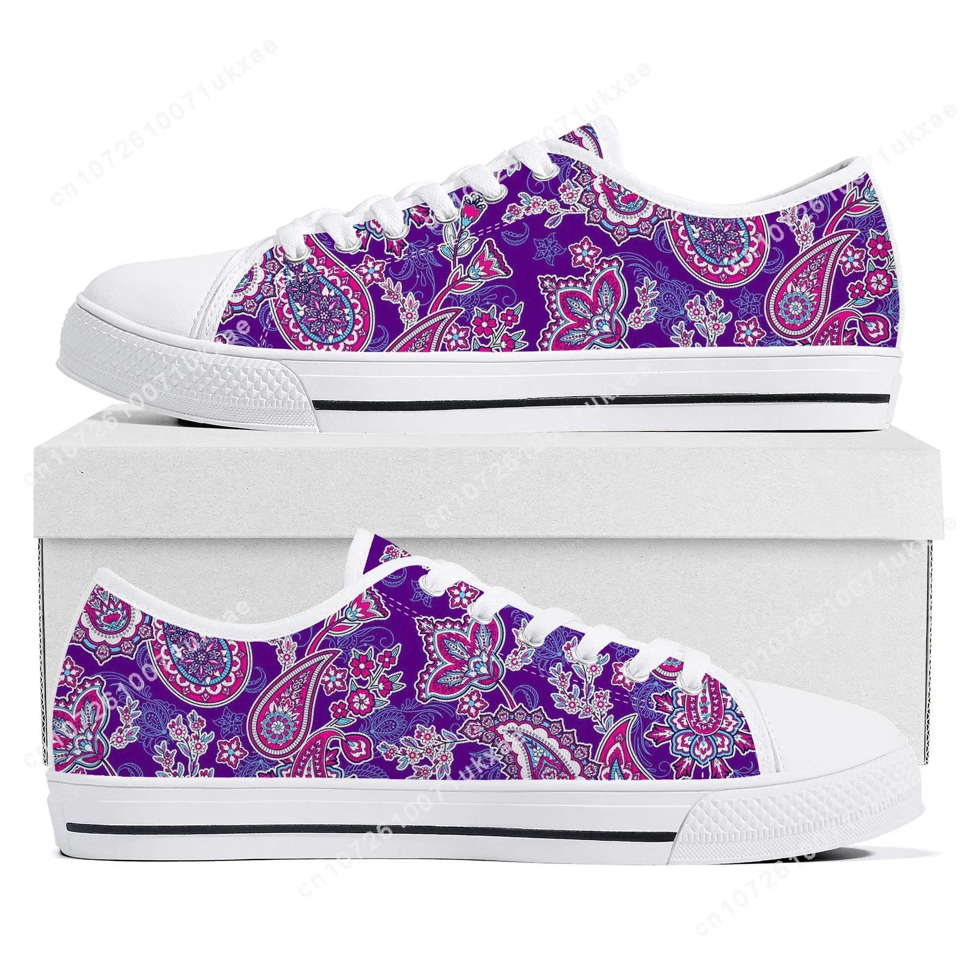 Bohemia Mandala Flower Print Low Top Sneakers Mens Womens Teenager High Quality Canvas Sneaker couple Casual Shoes Custom Shoe