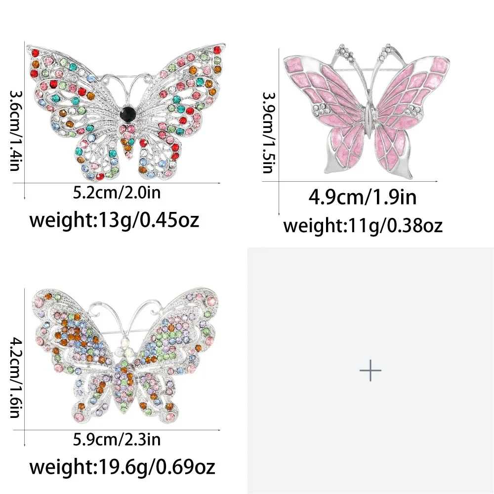 لطيف جميلة الجوف فراشة كريستال التلبيب دبابيس المبهر حجر الراين معبد المينا دبابيس للنساء المجوهرات بالجملة