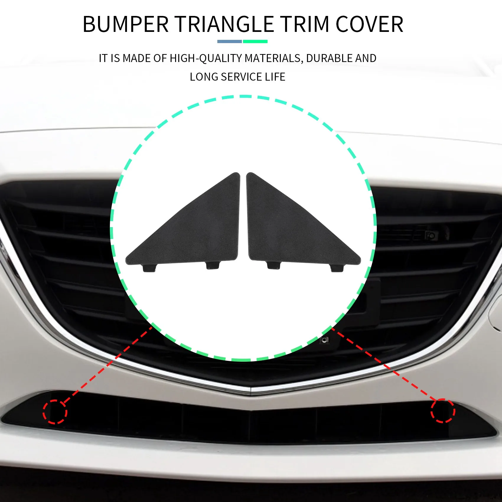 Car Front Bumper Triangle Trim Cover Cap for 3 Axela 2014-2016 BHN1-50-101 BHN1-50-102