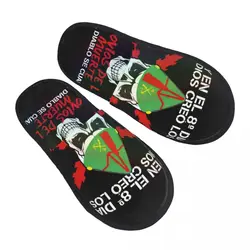 Custom Spanish Legion Soft Memory Foam House Slippers Women Spain Coat of Arms Comfy Warm Anti-skid Sole Slipper