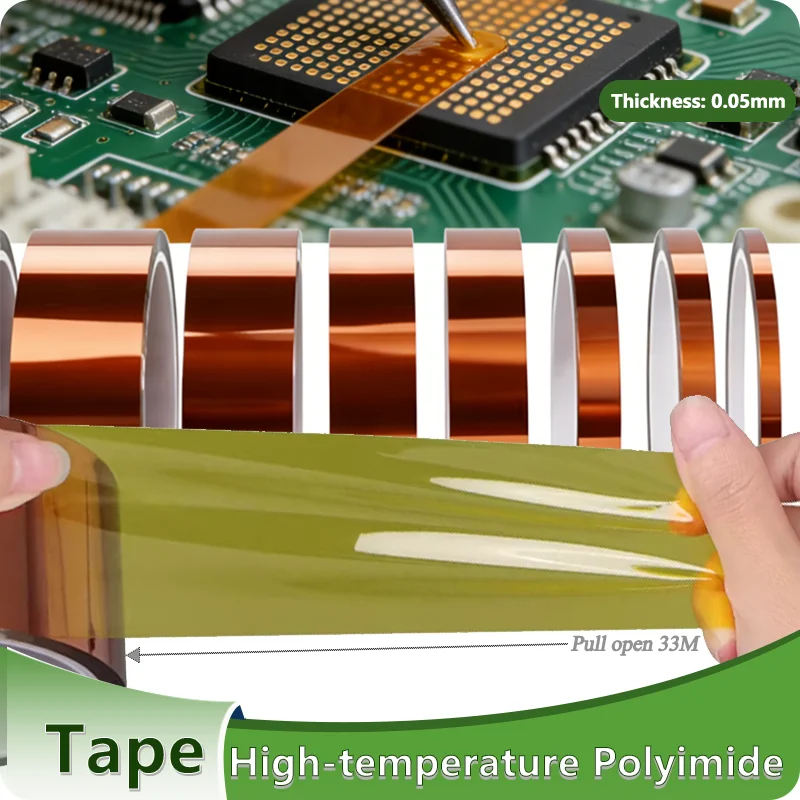 Adhesive Insulating Adhesive Tape Каптоновый Скотч Heat Tape for Board Protection 1~10pcs Polyimide 5mm ~ 100mm