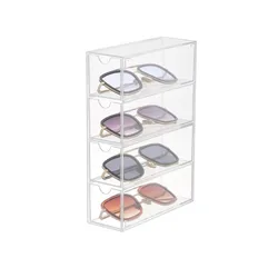 Acrylic Glasses Case Multifunctional Transparent Dustproof Desktop Organizer Creative Drawer Style Display Holder Sunglasses