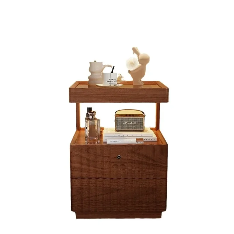 # Beige Glass Rustic Nightstands Wood Office Storage Lounges Retro Nightstands Bedside Cabinets Mesitas De Noche Furniture Home