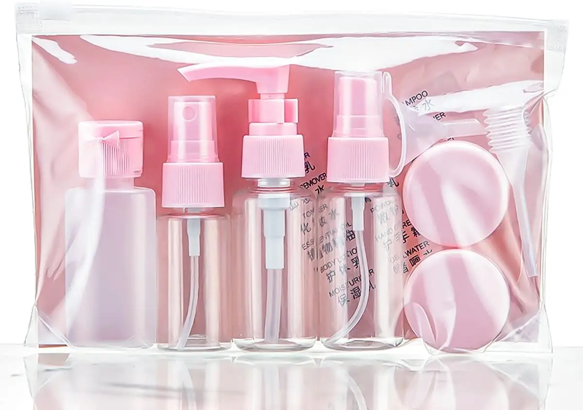11-teiliges Reiseflaschen-Set, wiederverwendbar, leere Reiseflasche, Kosmetikbehälter für Shampoo, tragbares Reise-Flüssigkeitszubehör