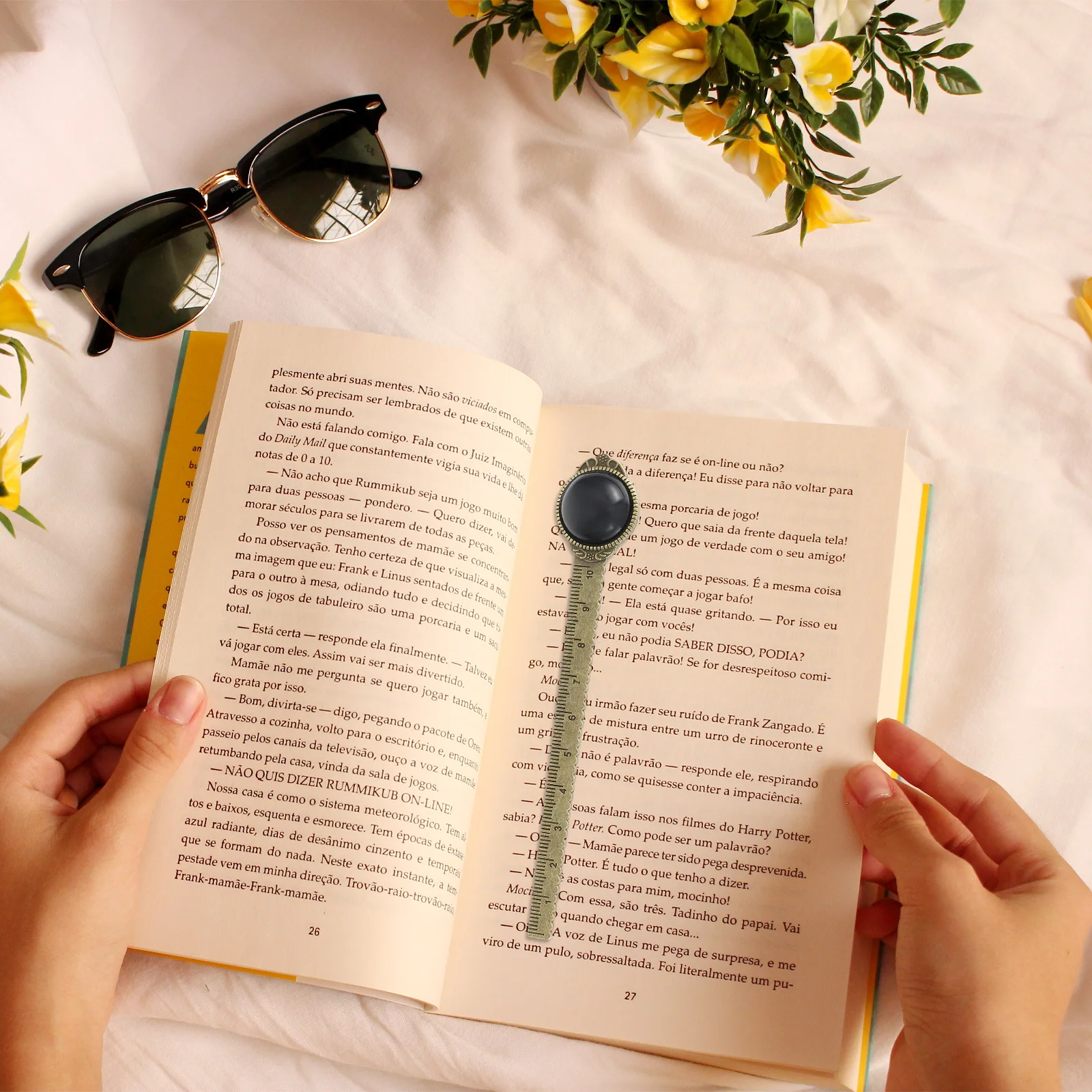 

Zinc Alloy Bookmark Ruler Stylish Lightweight for Students Home Office Reading Tool Decorative Stationery