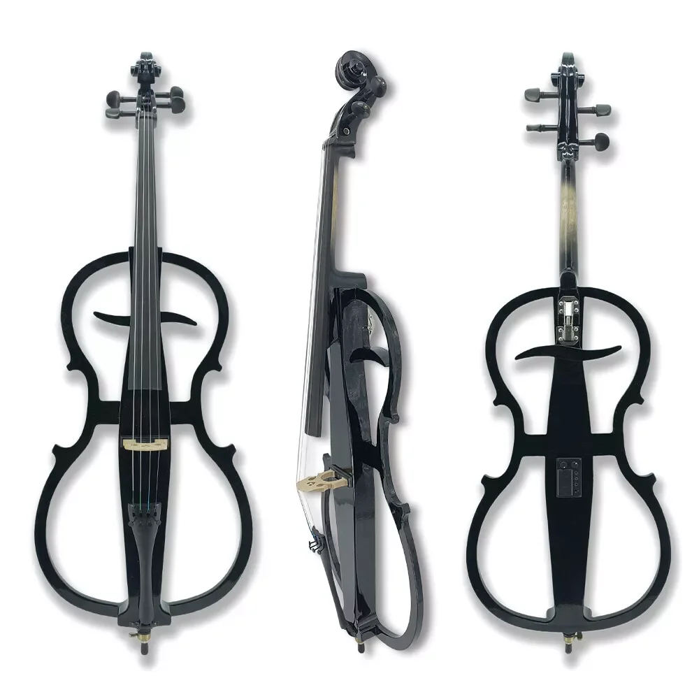 yinfente 4/4 Cello Purple Color Electric cello Metal Cello peg Ebony fittings 5  string  or  4 string can  choose