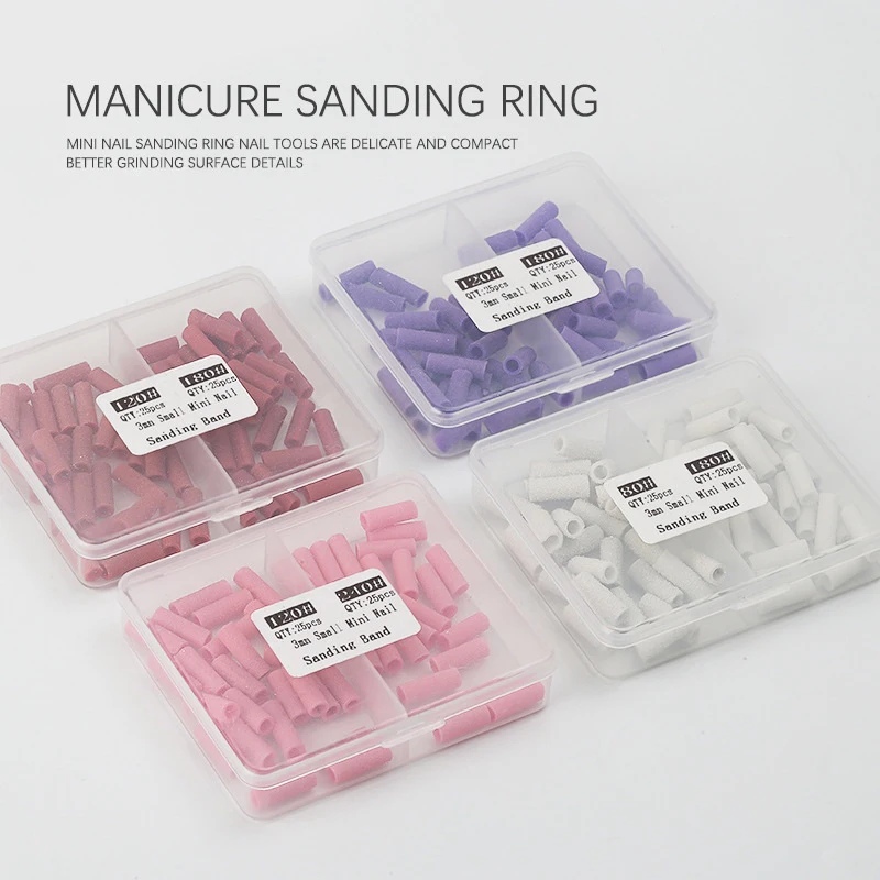 3.1mm Mini Nail Sanding Bands Mandrel For Manicure Sandpaper Ring Holder Stainless Steel Nail Drill Accessories Nail Art Tools