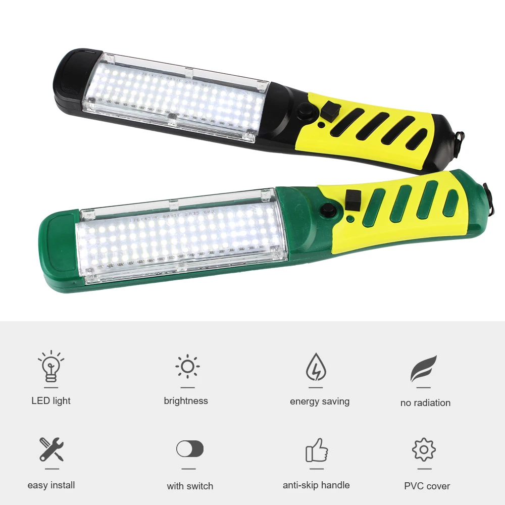 With Switch/Hook/Magnet 80 LED Beads Super Bright 6500K 40W Work Lamp Spotlights Driving Lamp Universal Portable Wireless