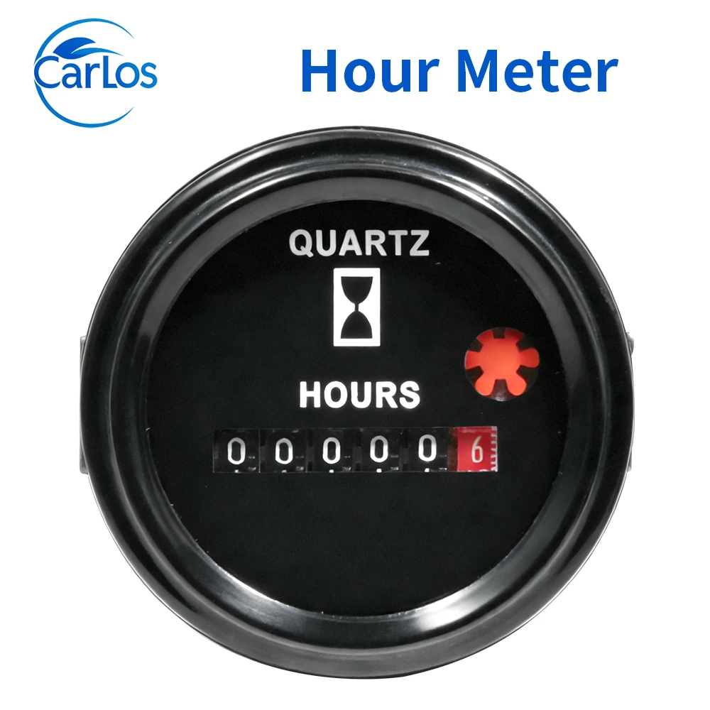 Round Mechanical Hourmeter  Hour Meter 12V- 36V  AC/DC12-36v Timer Auto Car Boat Generator Diesel Gasolin Petrol Engine