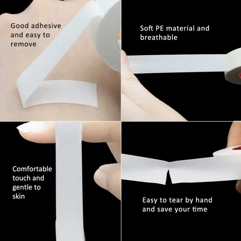 breathable easy to tear Medical Tape/White Silk Paper Under Patches Eyelash Extension Supply Eyelash Extension Tape