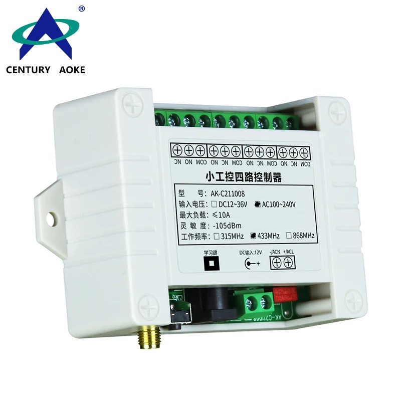 General DC12-36V Wireless 4 Channel Relay 433HMz RF Remote Control For Lighting Home security Garage Door Automation Curtain