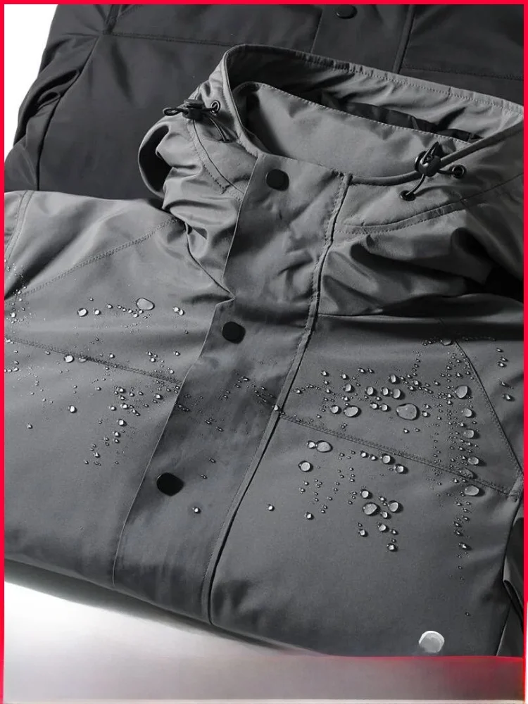 

Outdoor Men's Thiened Winter down Jaet Hooded White Du Feather Waterproof Windproof Warm Coat Zipper Closure Polyester ...