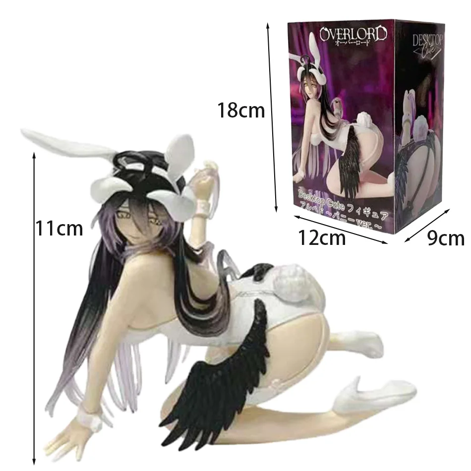 핫 11CM 애니메이션 오버로드 피규어 알베도 버니걸 무릎 꿇은 애니메이션 피규어 모델 장난감 선물 컬렉션 장식품 PVC 장난감