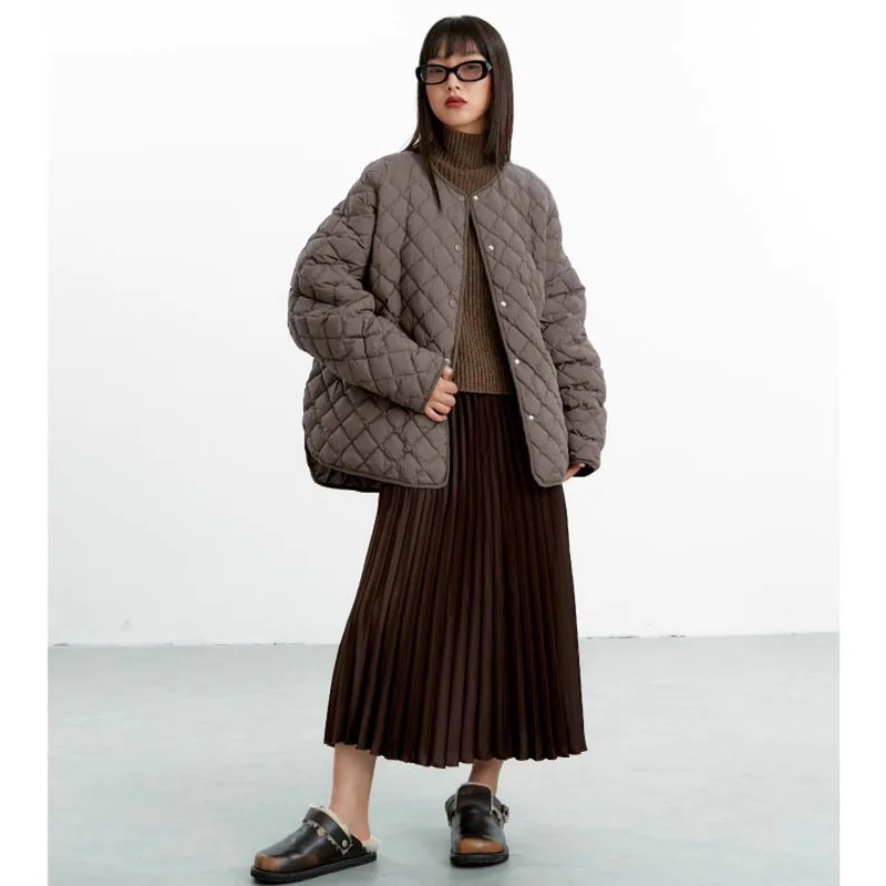 Top Items from the Show~90% White Duck down Quilted Jacket, Classic Quilted Pattern down Jacket, Women's Clothing 2025 Autumn and Winter New Collection