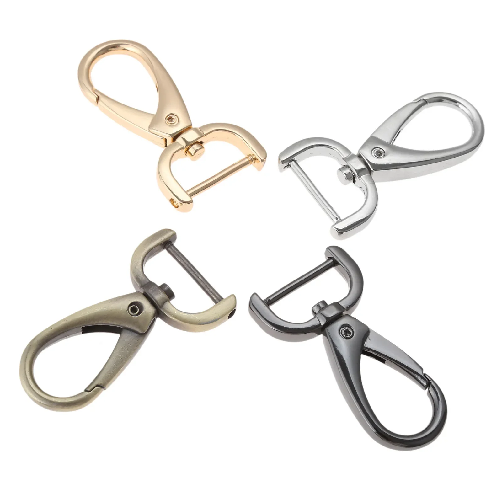 Zinc Alloy Handbag Bag Chain Buckle Clasps Movable Screw Hooks Lobster Swivel Trigger Clips Snap Hook Lanyard Hook Carabiner DIY