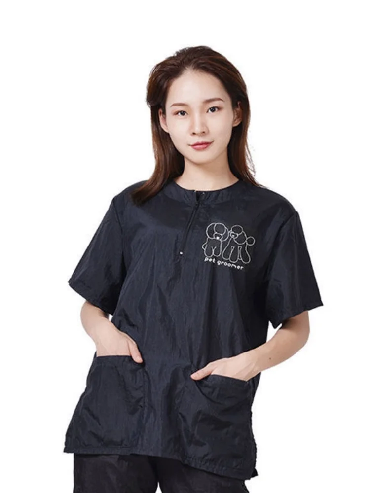 Waterproof Pet Dog Grooming Clothes Pet Groomer Uniform Waterproof Work Clothes Not Stained With Hair Gown Breathable Tops Smock