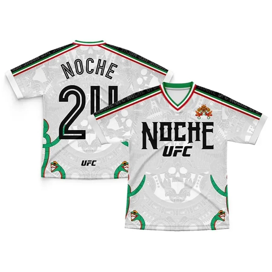

2025 Новая мужская и женская летняя быстросохнущая дышащая спортивная футболка Noche UFC с 3D принтом.