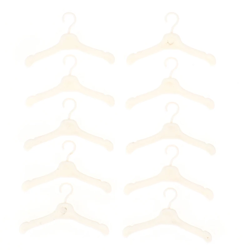 10PCS Lovely 5.5cm Doll Hangers Mini Cute Wardrobe Dress Coat Clothes Plastic Doll Pretend Play Girls Toys