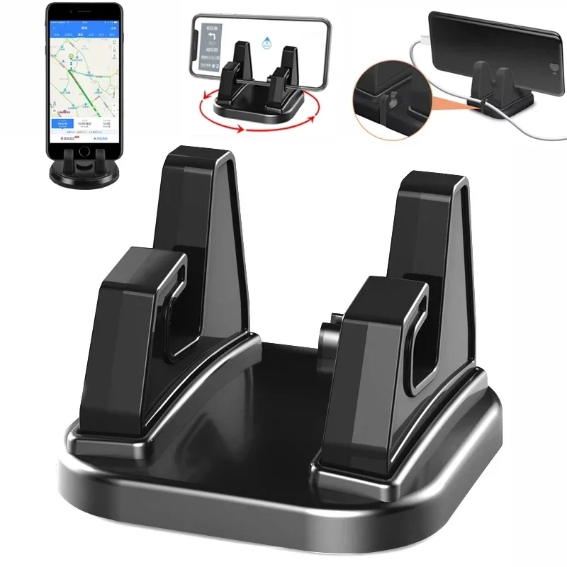 Anti-slip Car Phone Holder Mat 360 Degree Rotation Dashboard Car Mount Auto Mobile Phone GPS Stand Support for iPhone 13 12 Mi