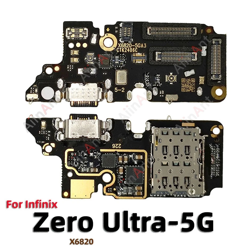 AiinAnt For Infinix Zero 8 8i 20 30 Ultra X GT 10 S3X S5 Pro 4G 5G Dock Mic USB Charger Board Charging Connector Port Flex Cable