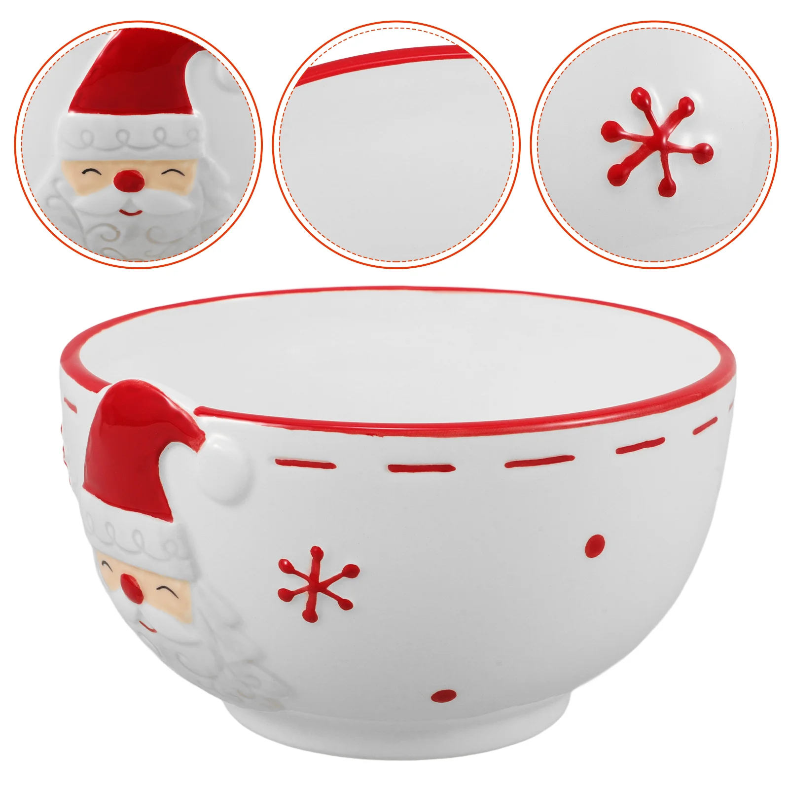  Ceramic Bowl Tableware Ice Cream Novelty Dessert Plates Xmas Candy Bowls Fruit Christmas Serving Holiday