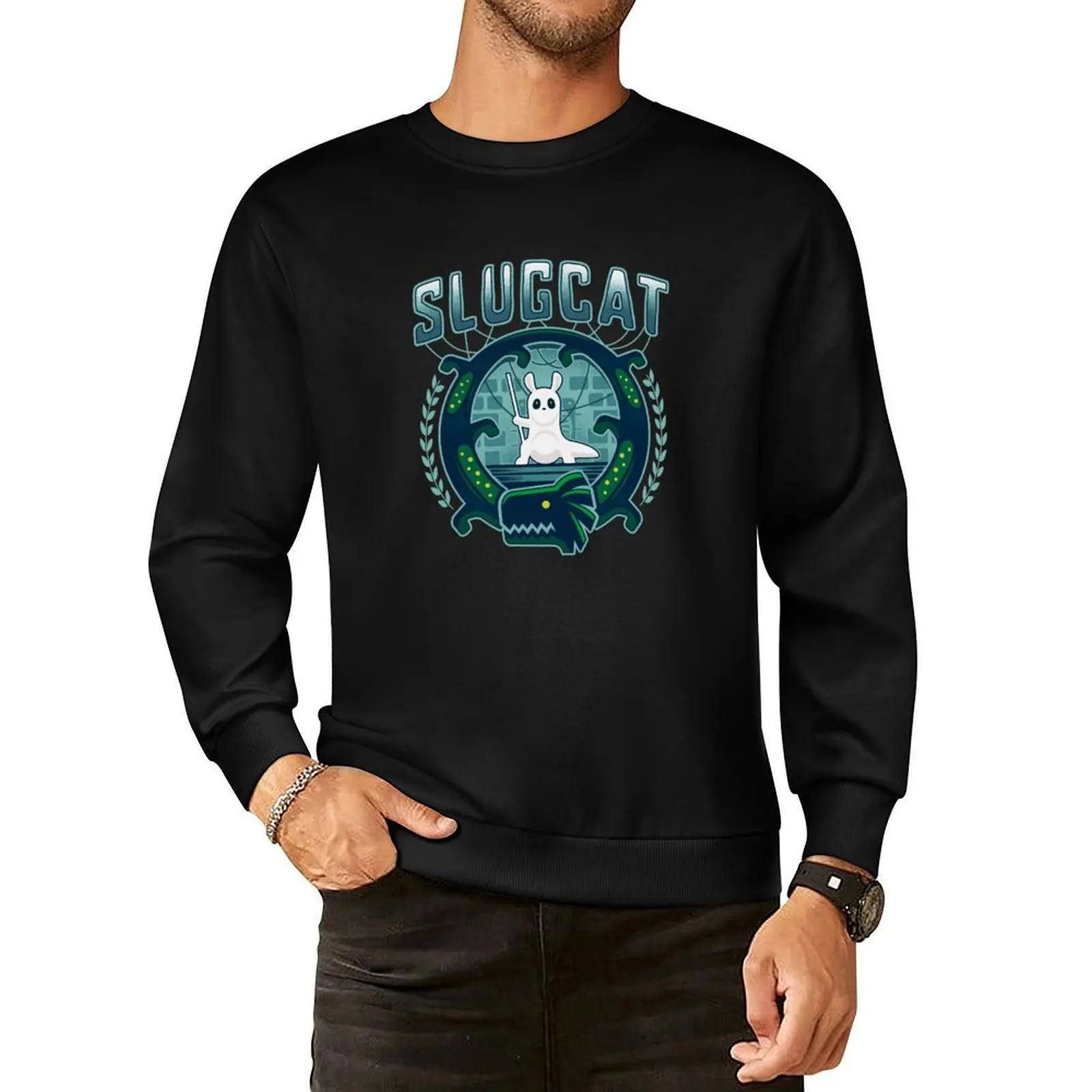 

Slugcat Emblem Pullover Hoodie men's sweat-shirt streetwear men blouse aesthetic clothing sweatshirts for men