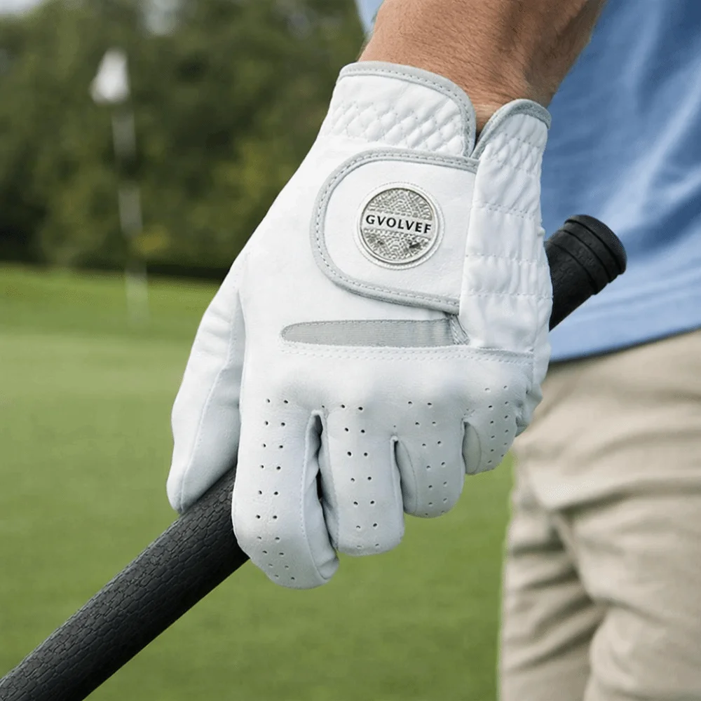 White Color Golf Glove Lightweight Design Detachable Marker Magnetic Marker Glove Breathable Fabric Breathable Golf Gloves - view 2