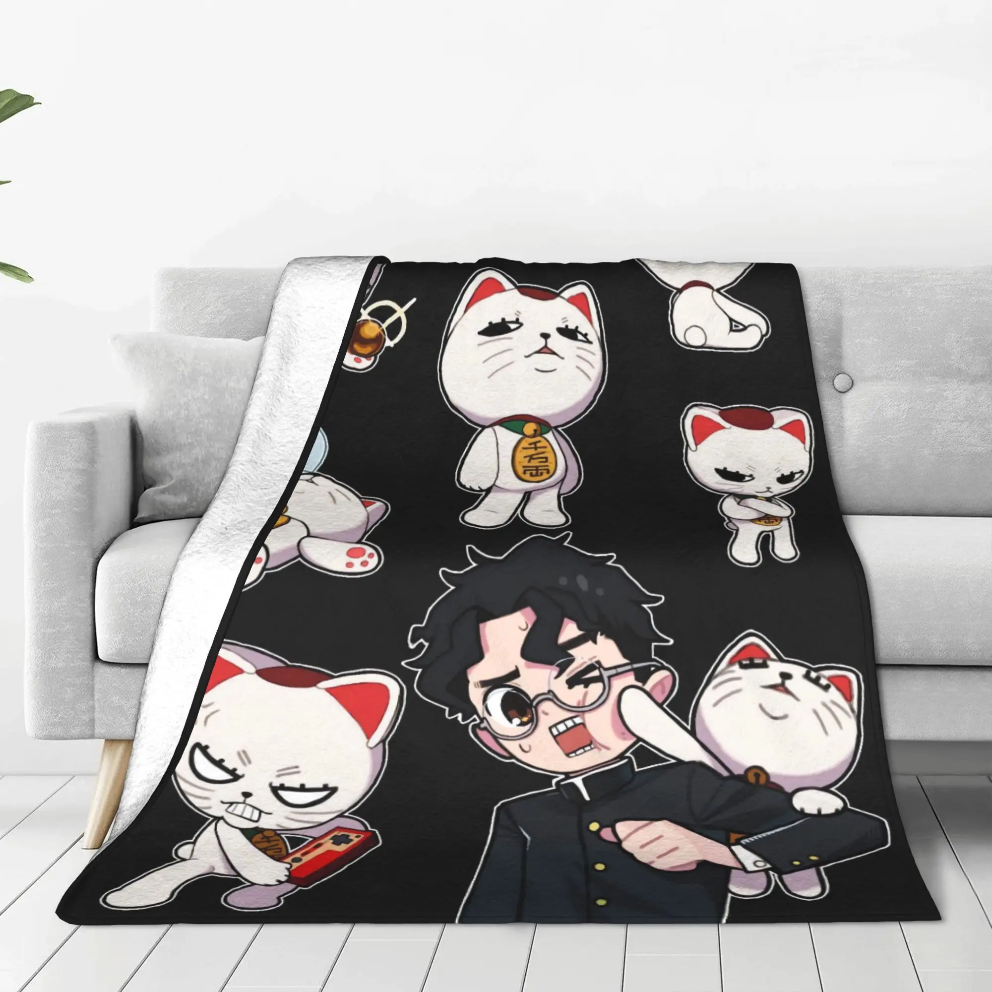 Soft Warm BlanketChildren Travel Turbo Granny Cat Throw Blanket  Flannel Bedspread For Living Room Graphic Sofa Bed Cover