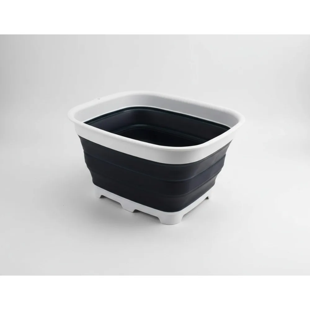 

15L Foldable Dishpan with Drain Plug - Portable Collapsible Washing Basin for Camping & Kitchen Space Saving