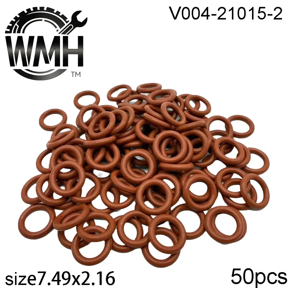 50 Stück Universal-Kraftstoffeinspritzdüsen-Reparaturset, Gummi-O-Ring 21015-2, Größe 7,49 x 2,16, Autozubehör