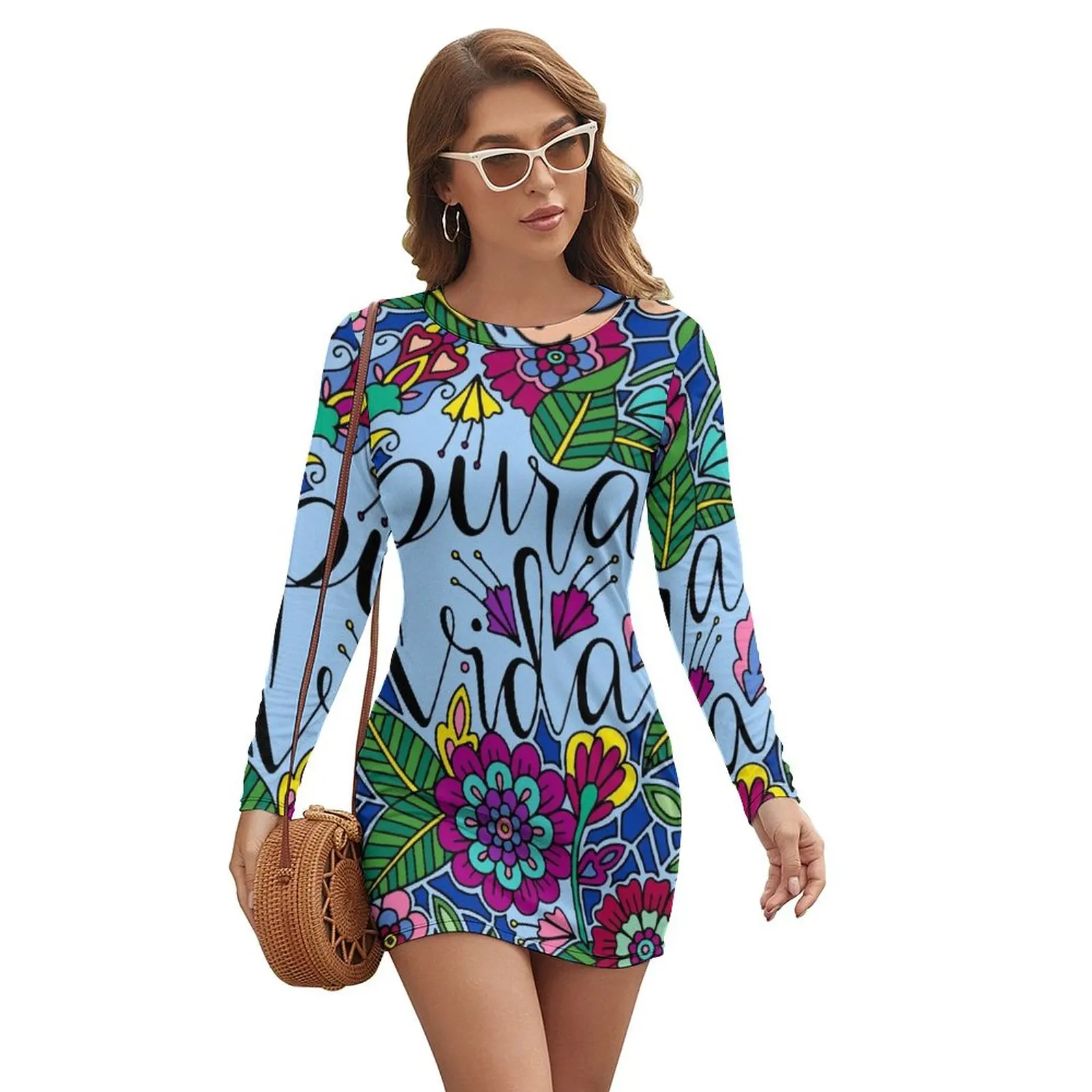 

Pura Vida || Costa Rica || Lettering || Quote Long-sleeved Dress women clothing 2024 new arrivals summer dress for women 2024