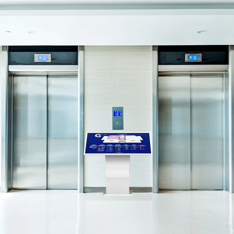HUSHIDA Smart Touch Screen LCD Advertising Interactive Floor Stand  Digital Signage Kiosk Display Horizontal for Wayfinding