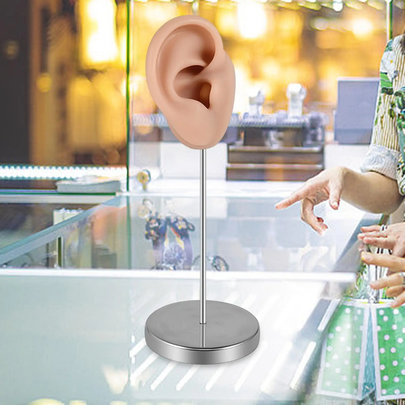 Silicone Ear Model Earring Display Stand Dresser Home Fake Ear Reusable Jewelry
