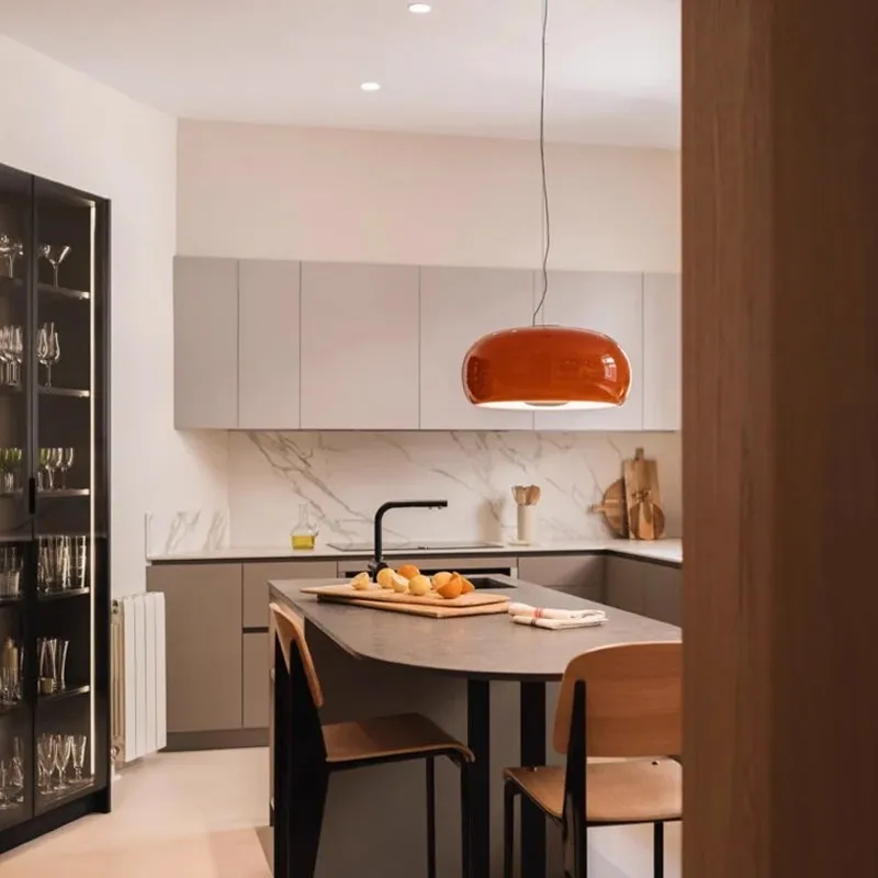 

French medieval guest dining room chandelier bedroom study light luxury simple glass