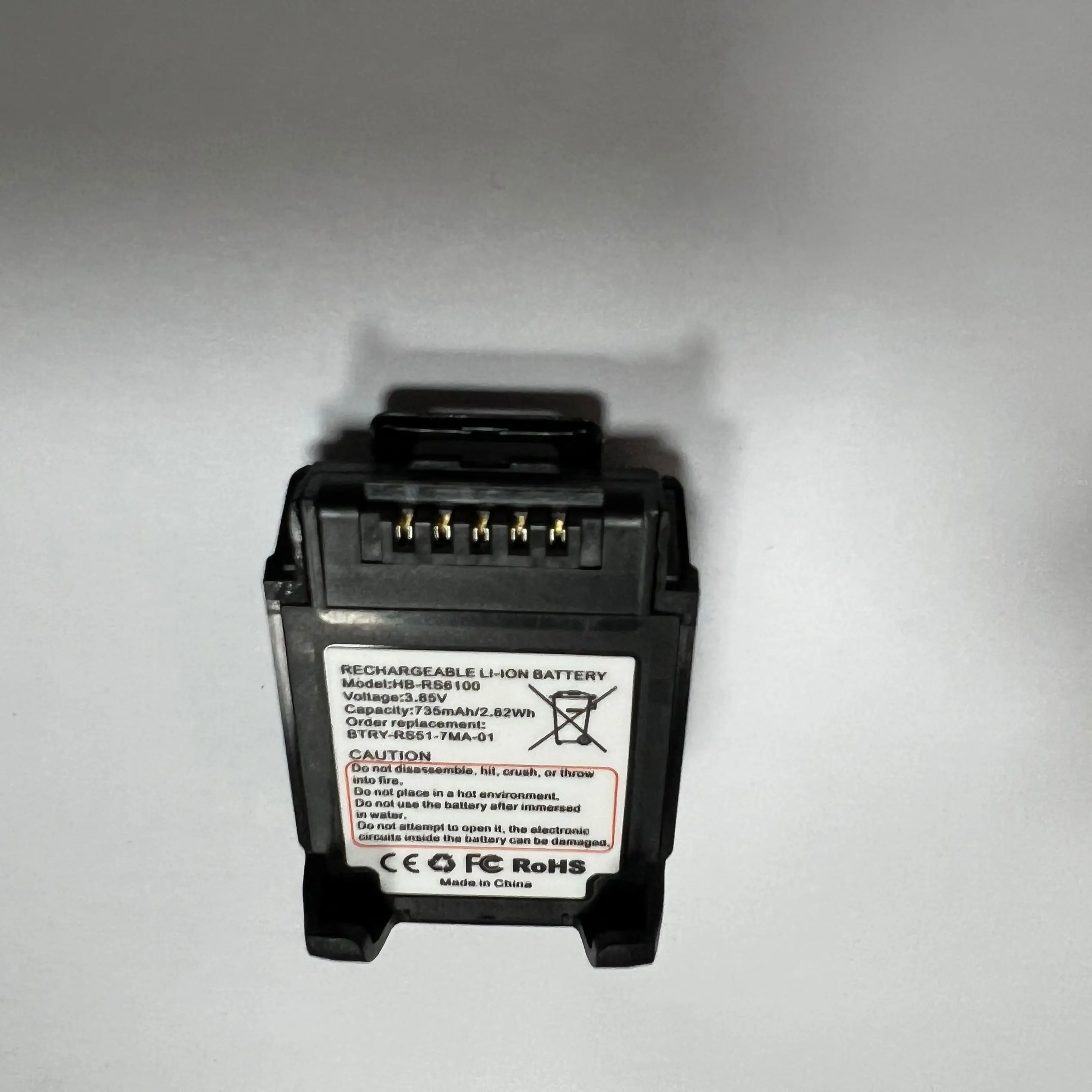 5pcs High Capacity  RS6100 Replacement Battery for Zebra BT-000398 Scanner, 735mAh, Compatible with ZEBRA RS5100/RS6100