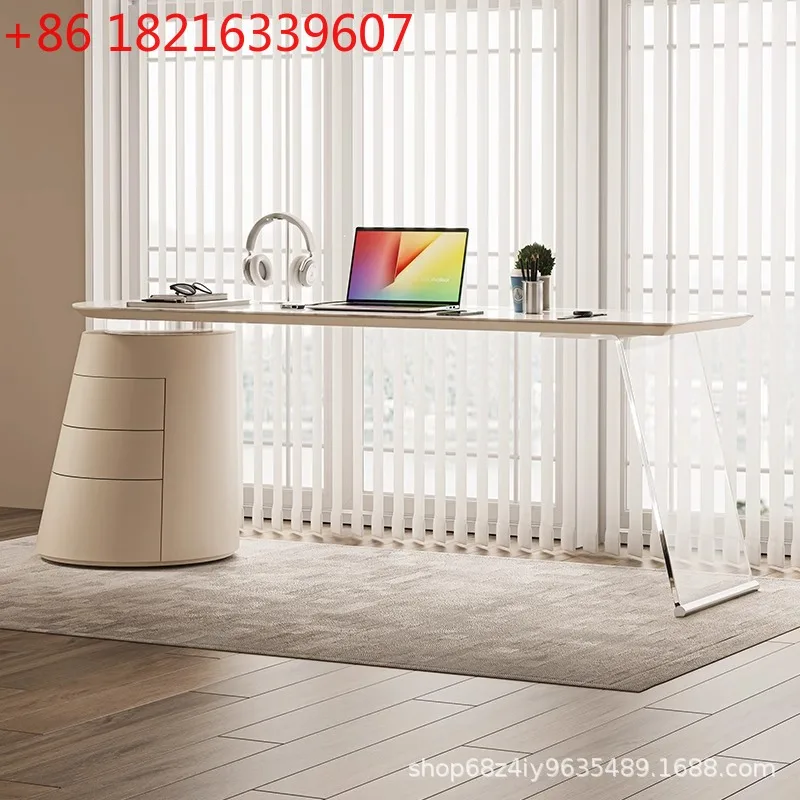 YAO Italian rock slab desk modern simple home high-end office writing desk cream style