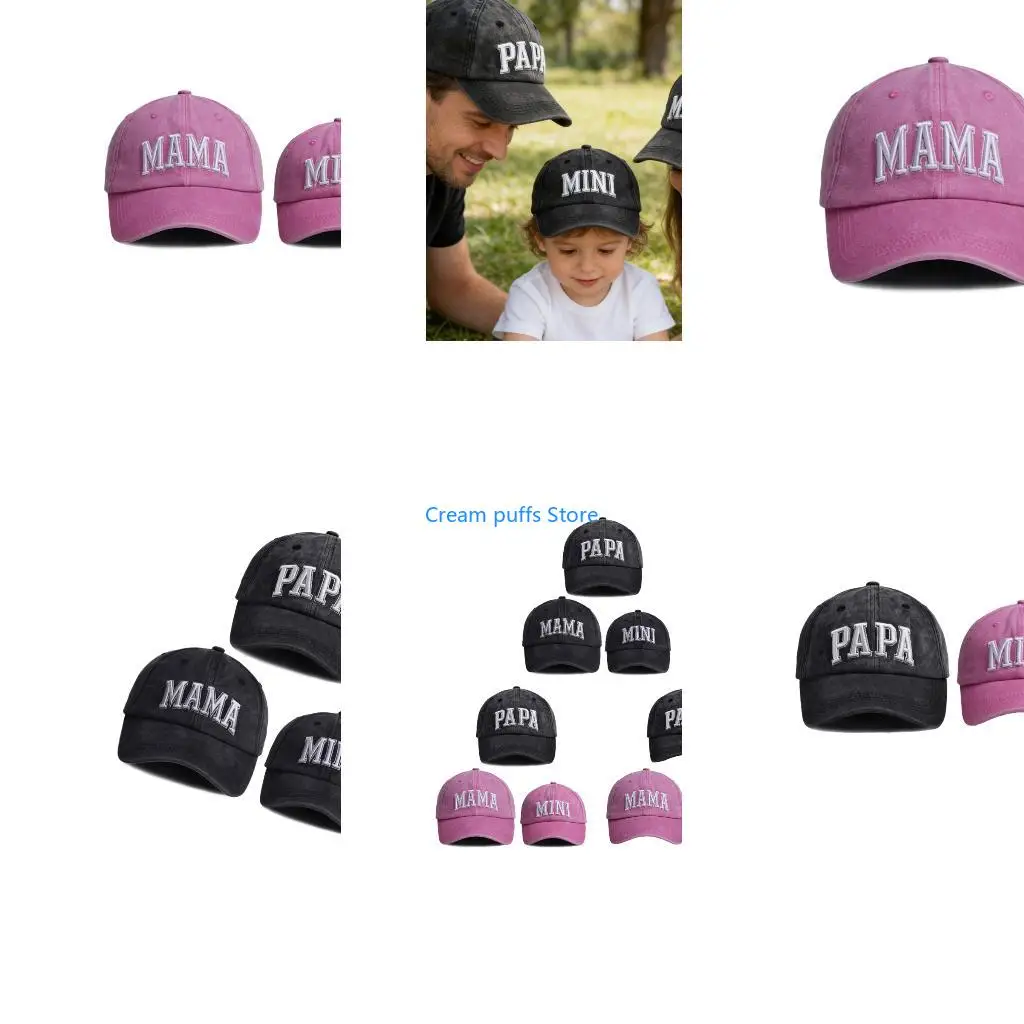 50LE 3PCS Matching Father Mother Son Daughter Hats Breathable Cotton Polyester Casual Wear