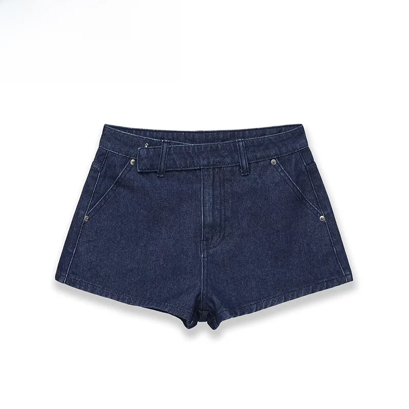 Fashionable Mid-Waist Vintage Casual Denim Shorts Women's Spring New Style Polyester Fiber All-Match Short Pants for Ladies