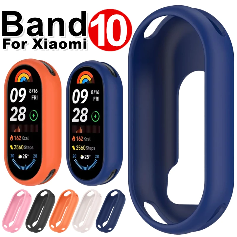 Silicone Case for Xiaomi Mi Band 10 Soft Anti-scratch Protective Bumper for MiBand 10 Band10 Miband10 ShockProof Protector Cover