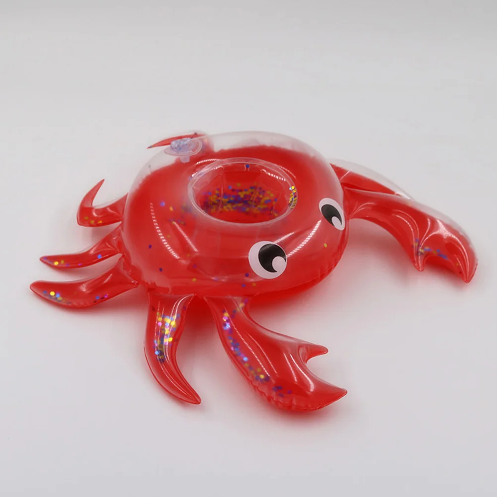 5 pièces porte-gobelet gonflable PVC forme de crabe flottant dessous de verre piscine fête décor gonflable porte-boissons flotteurs sous-verres
