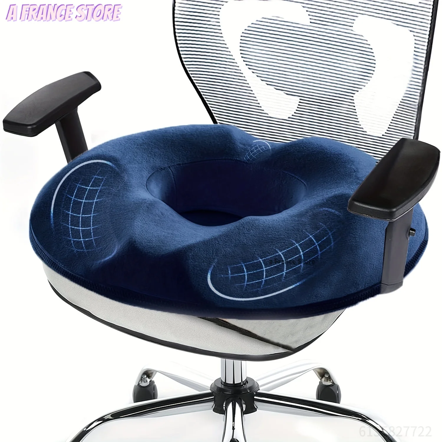 Coussin de siège ergonomique en forme de beignet en mousse à mémoire de forme, oreiller orthopédique de soutien du coccyx, housse en tissu tricoté lavable en Machine