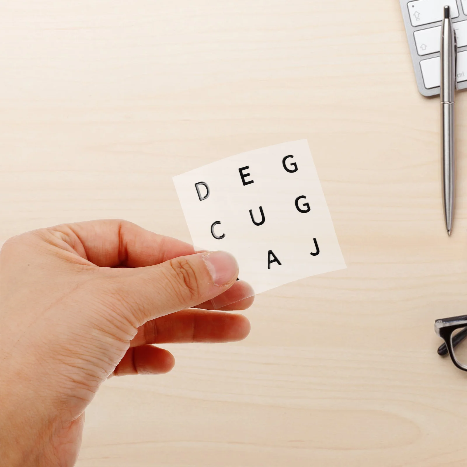 

6-листые наклейки-головоломки-кубы, вспомогательные аксессуары, выпуклые наклейки с алфавитом, большой принт, черные буквы для визуально слабовидящих