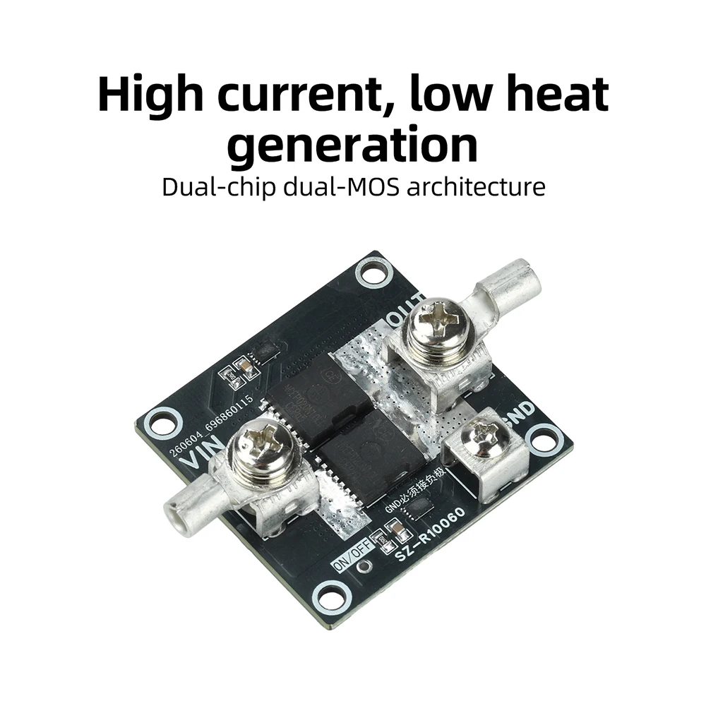 50A/60A Ideal Diode Module 2 MOSFETs Anti-Backflooding Anti-Reverse Diode Rectifier for Solar Charging & Battery Backup Systems