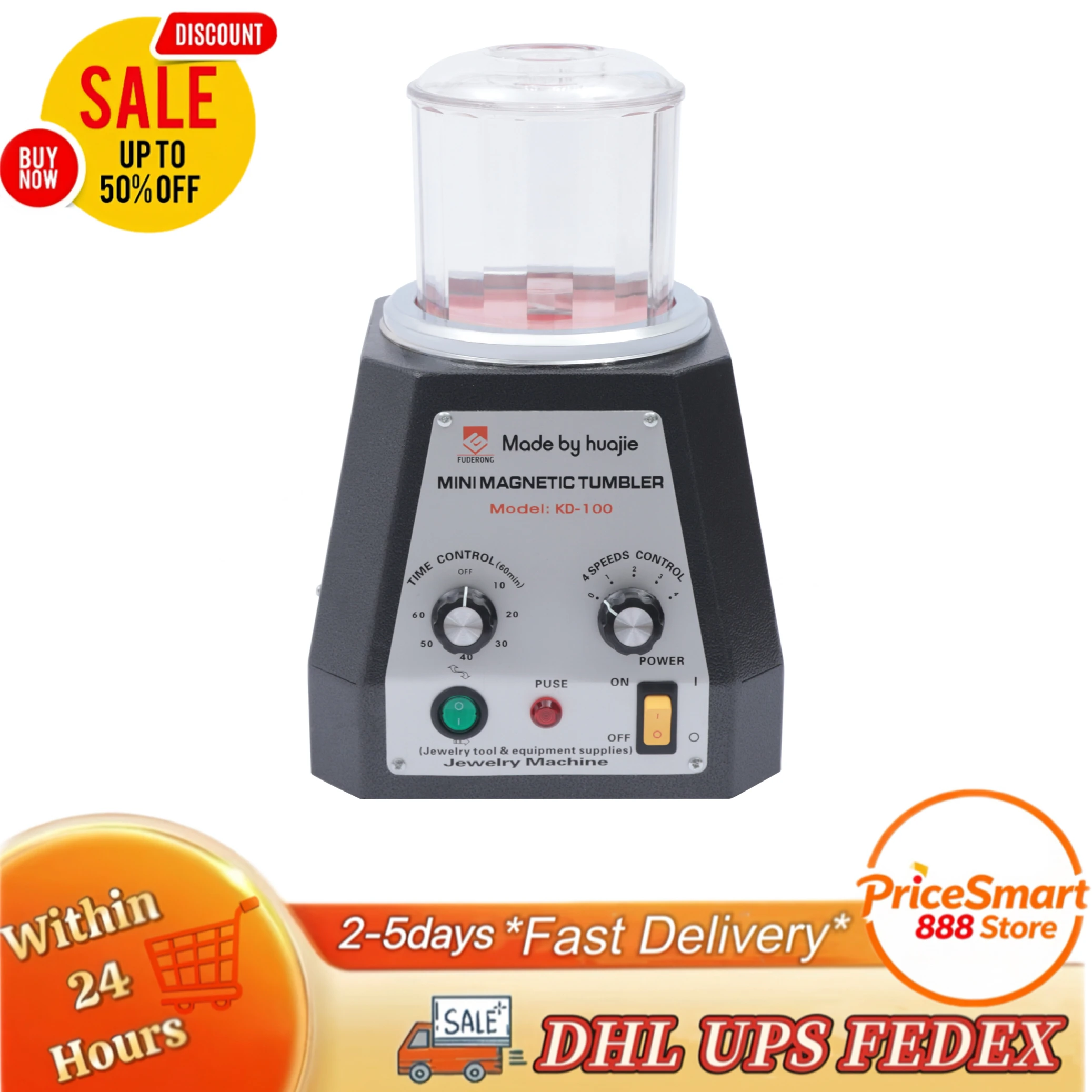 KD-100 Magnetic Polishing Machine 4 Adjustable Gears 110V for Cubic Zirconia (CZ) Ruby Sapphire Diamond Jewelry Polishing Tool