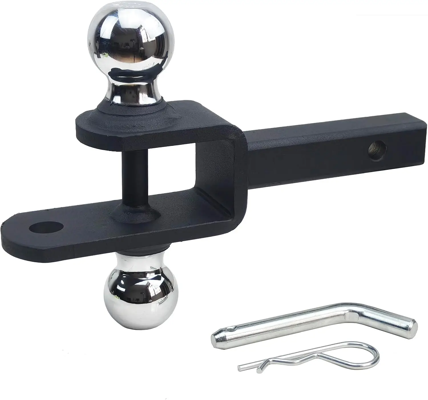

ATV/UTV Trailer Hitch, 1-1/4' Shank, 1-7/8' & 2' Ball, Pin & Clip, Matte Black Chrome Finish